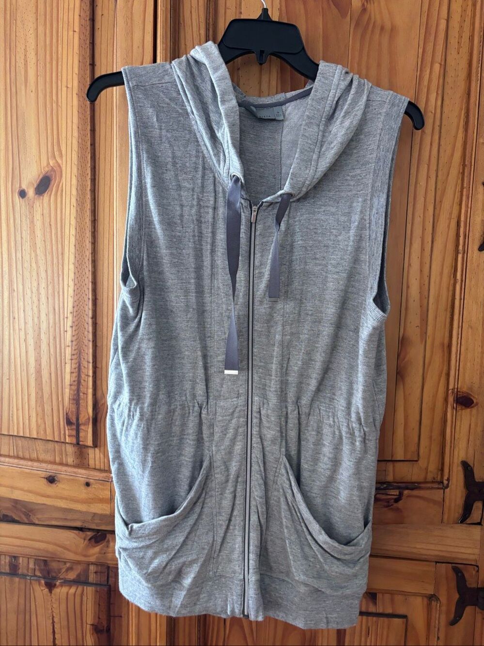Athleta Grey Lotus Zip Front Hoodie